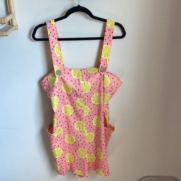 *NWT Anthropologie Hutch Lemon Shorts Overalls Romper - Picture 3 of 6